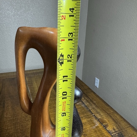 Hand Carved Wood Abstract Mother & Child Sculpture Figurine 13.5" Tall Primitive - Picture 5 of 5